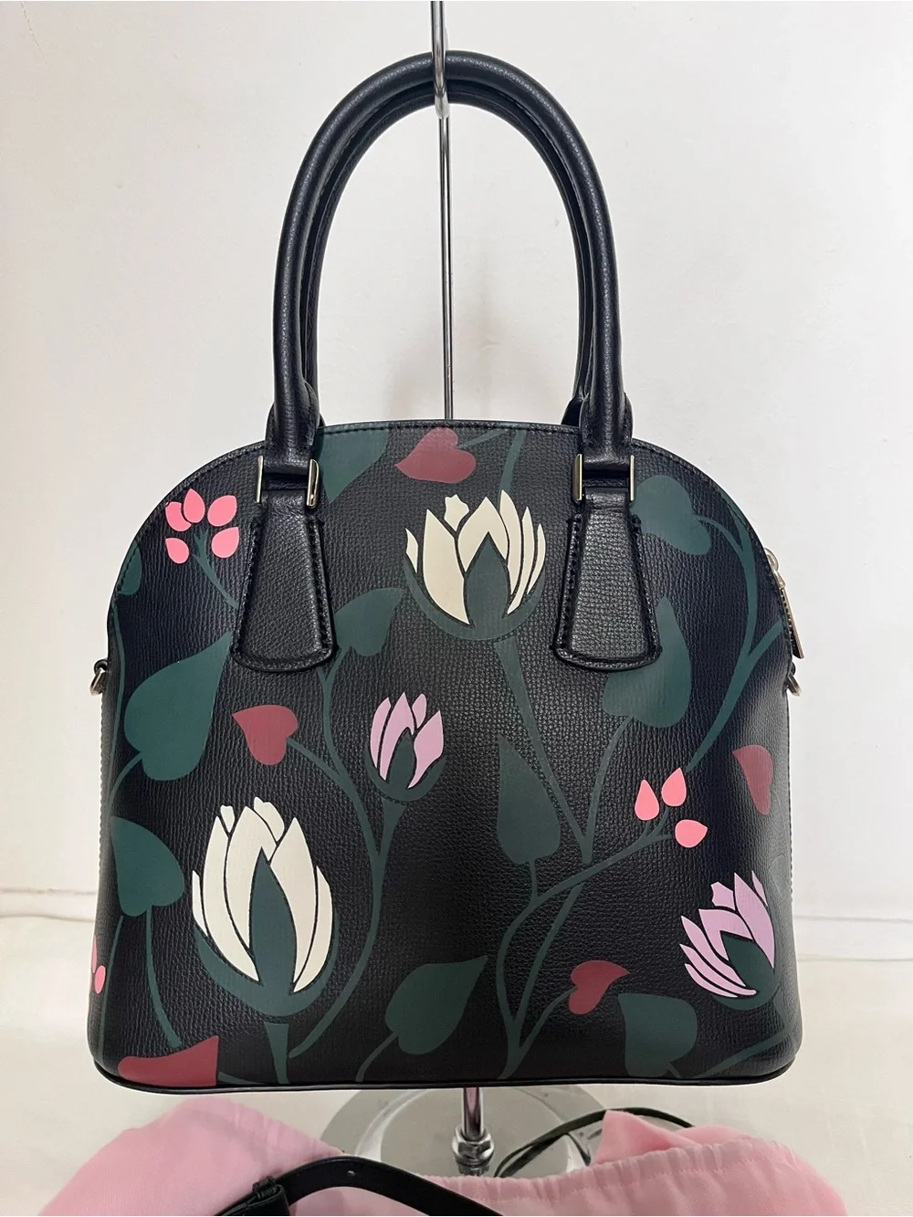 Kate Spade Sylvia Lotus flower Lilly Dome satchel crossbody bag with dust bag